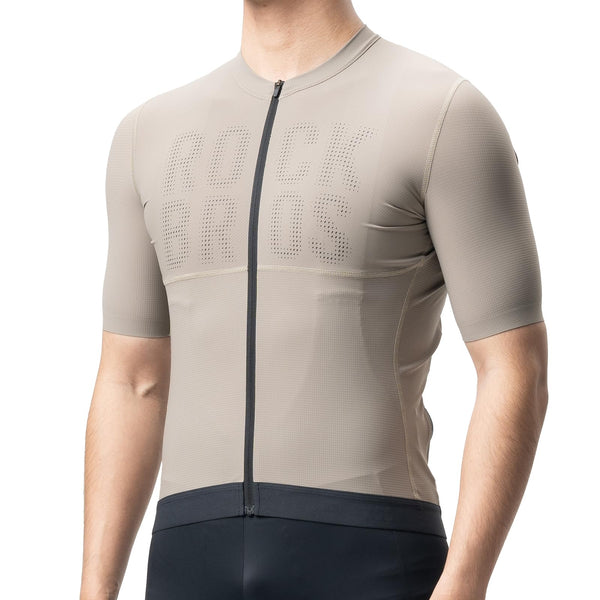 ROCKBROS Cycling Jersey Men Bike Jersey Short Sleeve with Zipper Pocket Breathable Quick-Drying Road Mountain Running
