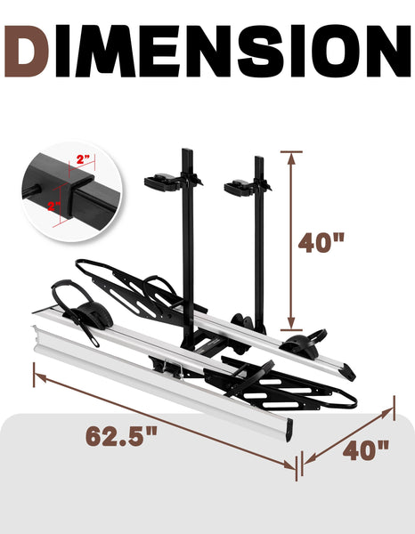 RokRack S One 1-Ebike Rack with Ramp, 100 lbs Capacity, Single Hitch Mount Electric Bike Rack, Fits up to 5" Fat Tire Width and 50" Wheelbase, Ebike Carrier Rack for 2" Receiver for Cars SUVs Vans RVs