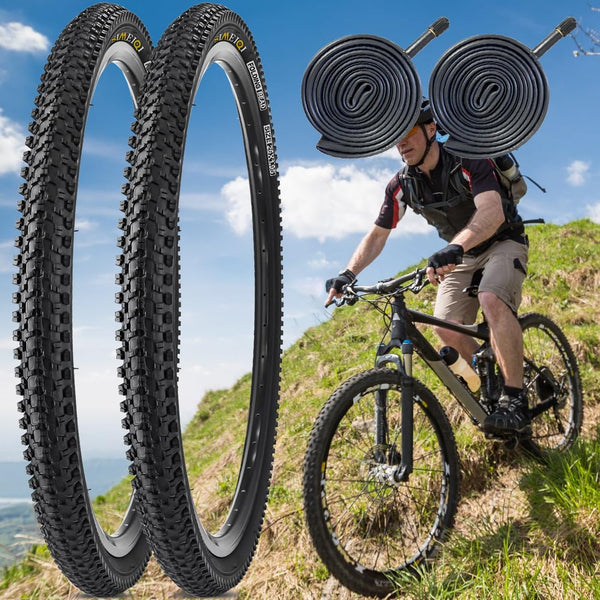 26 X 1.95 Inch Folding Bike Tires with 3mm Anti Puncture Proof Protection for Mountain Bicycles