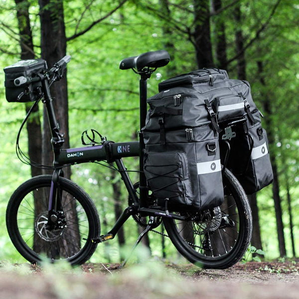 Rhinowalk Bike Bag Bike Pannier Bag Set, for Bicycle Cargo Rack Saddle Bag Shoulder Bag Laptop Pannier Rack Bicycle Bag Professional Cycling Accessories 3 in 1-Black.