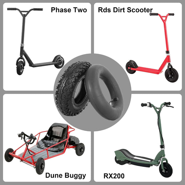 200x50 (8"x2") Dirt Scooter Knobby Tire & Inner Tube Off-Road Go Kart Tire Set For Crazy Cart, Pro RDS, Dune Buggy, RX200 Pneumatic Tyre, Include Install Lever Valve, Core Fix Kit, Caps, 2Sets
