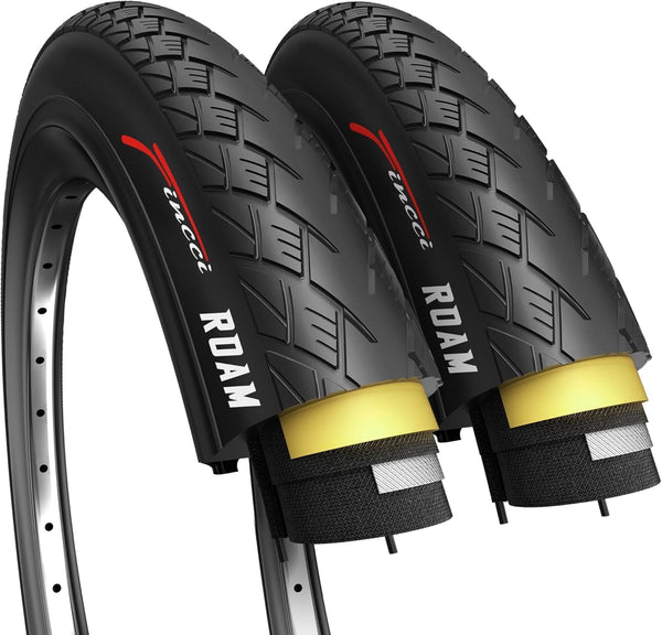 Fincci Roam 700 x 32c Foldable Bike Tires with Anti-Puncture Protection 1mm Nylon – 32-622 – Pack of 2 – for Electric, Road & Hybrid Bicycles