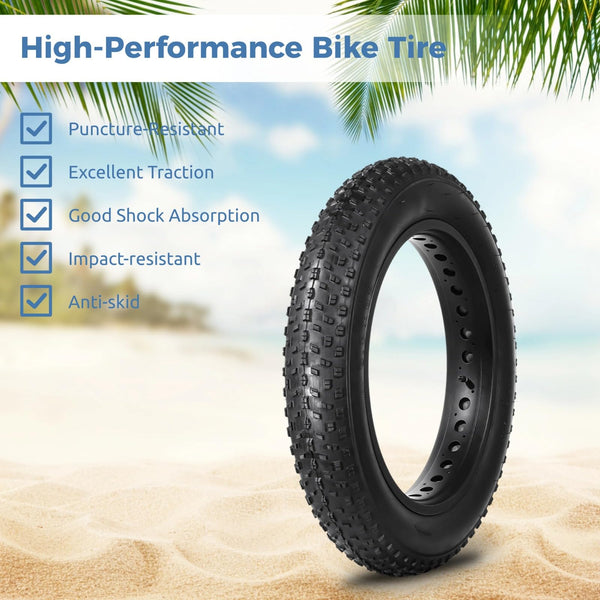 20x4.0 Fat Tire and Tube Set, Folding 100-406/20 x 4 Fat Tire Puncture Resistant with Ebike Tires 20x4 Inner Tube, 20 Inch Fat Tires for Snow, Beach, Mountain, Off Road Commuter Use