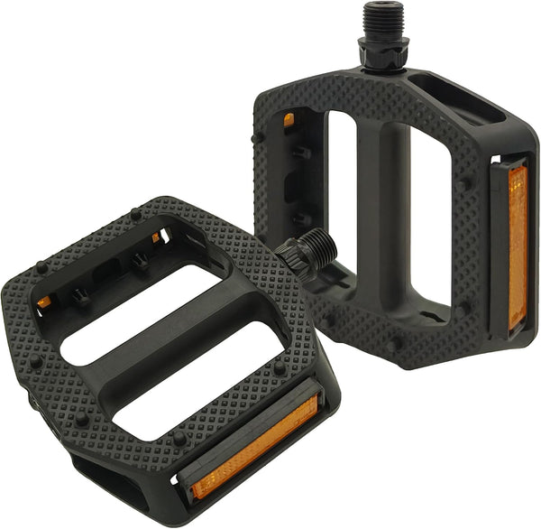 Bike Pedals, Non-Slip Wide Bike Pedals with Reflectors, Lightweight 9/16" Bicycle Pedals for Mountain Bike, Road Bike, BMX, Adult Bike Pedal