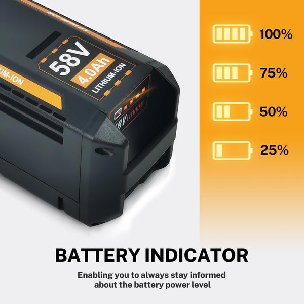 58V 6.0Ah Replacement Battery for Echo, Compatible with CBP-58V40, CBP-58V20, CBP-58V2AH, CHT-58V, CDST-58V, CPLB-58VBT, CST-58V Cordless Tools, Chainsaw, Blower & More (58v6.0Ah)