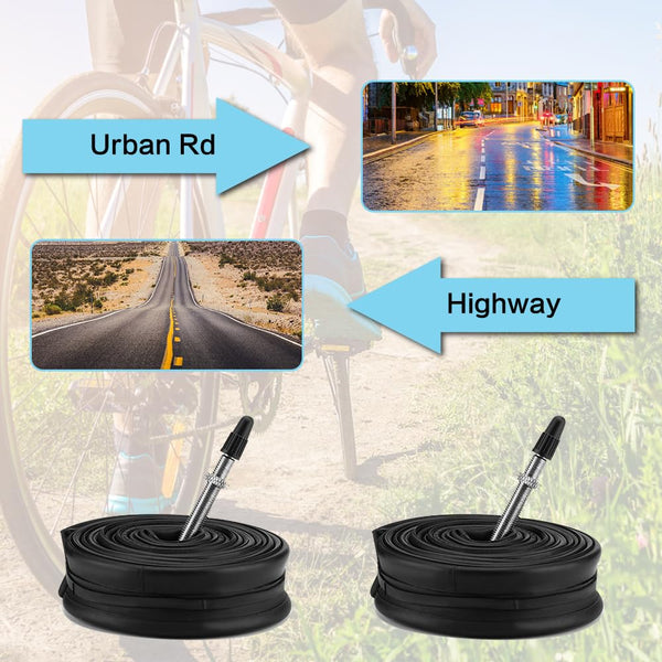 6 Pack 700c Bike Tire Tube 700 x 23c 25c 28c 30c 32c 35c 38c 40c 42c Road Bike Tubes 700C Inner Tube 48mm Presta Valve Butyl Rubber Bicycle Tube and Tire Levers
