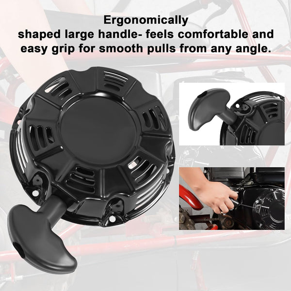 Recoil Starter Assembly 18-165-05-S Pull Starter Compatible with Engine SH255 SH265 SH270 5.5HP 6.5HP on Go Kart Pit Bike Generator Lawnmower Water Pump Pressure Washer with Pull Cord