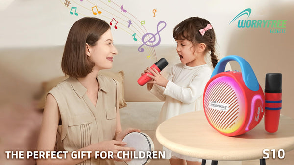 20W Portable Wireless Bluetooth Speaker with Two Microphones Mini Karaoke (Purple)
