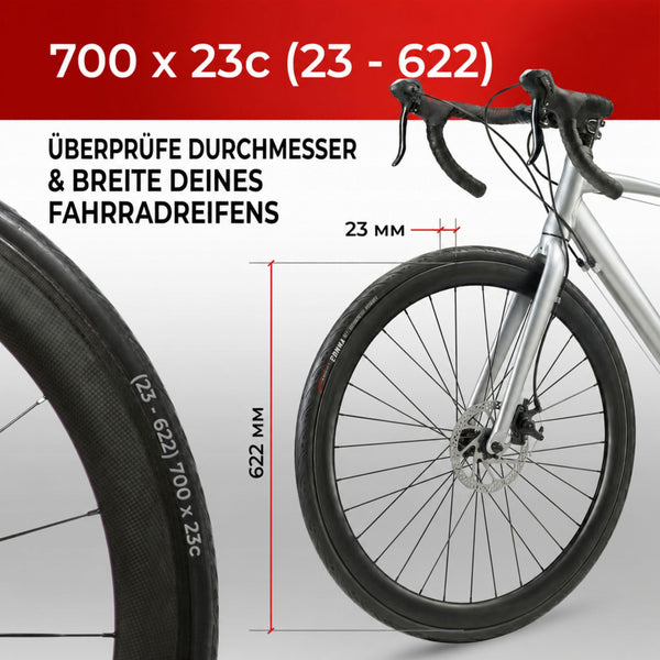 Fincci Conna Pair 700x23c Tires Road Bike 23-622 Foldable Bike Tire 60TPI with 1mm Antipuncture Protection for Cycling Racing Touring - Pack of 2 Bicycle Tires 700 x 23c