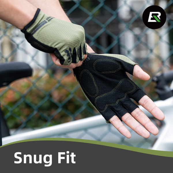 ROCKBROS Cycling Gloves for Men Women - Half Finger Breathable Bike Gloves - Shock-Absorbing Padded Gloves for Cycling Workout Outdoor Sports