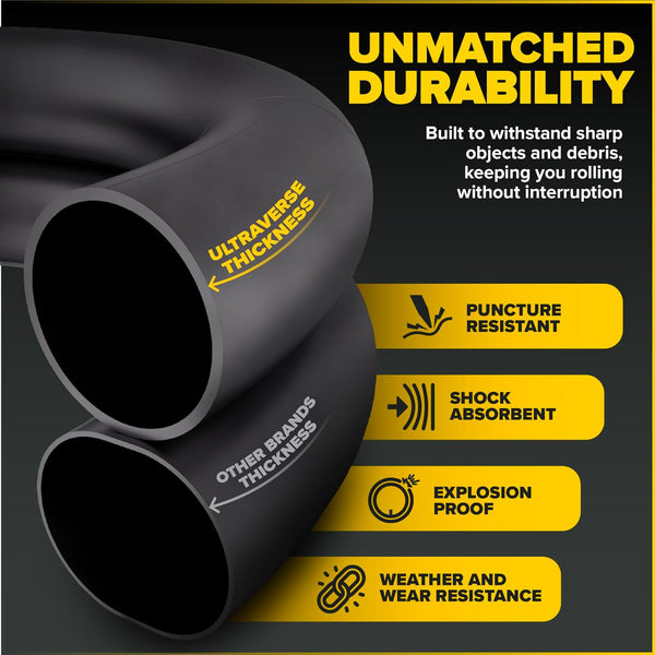 Ultraverse 18" Bike Inner Tubes 18 x 1.75, 1.95, 2.00, 2.10, 2.125 Heavy Duty Butyl Rubber withSchrader Valve – Replacement Bicycle Tube Compatible with Kids, BMX, Cruiser, Mountain Bikes – Set of 2