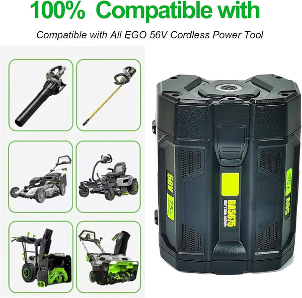 56V 7.5Ah Replacement for EGO BA2800 BA4200 BA1400 Compatible with ST1502LB CS1604 LB4800 LB6504 LB5804 HT2400 56V Power Tool Battery 7500mah
