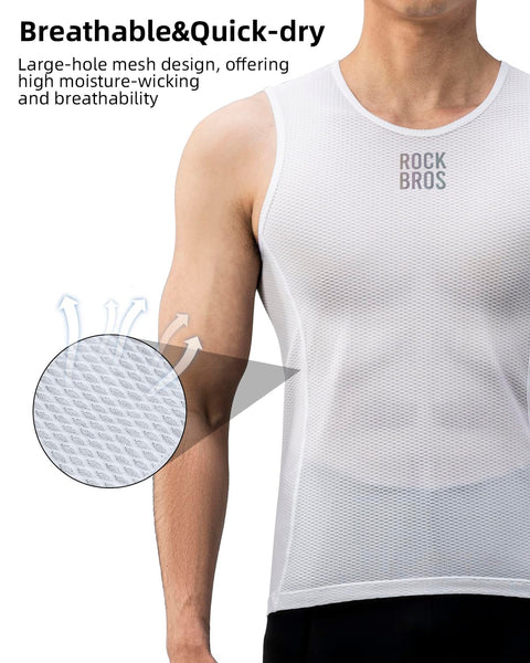 ROCKBROS Men's Sleeveless Cycling Undershirt - Quick Dry Breathable Bicycle Jerseys