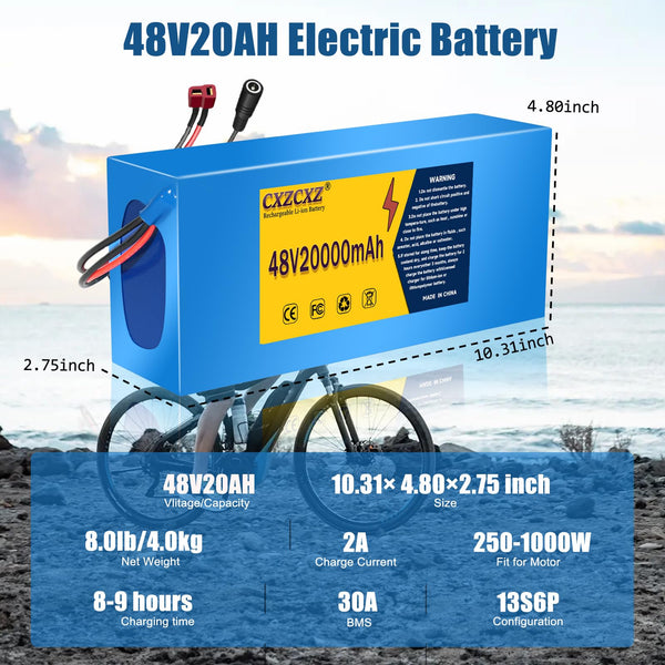 CXZ 48V/36V Lithium Battery,10AH/14AH /20AH Lithium Pack with BMS, Compatible with Most Solar Panels Outdoor Camping Equipment (36V15AH(200-500W)