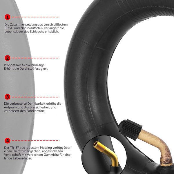 2 Pack 6 x 1.25 inner tubes, 6x1 1/4 inner tube replacement for pneumatic scooters, wheelchair wheels, Jenex V2 roller skis and many 2 wheel skateboards