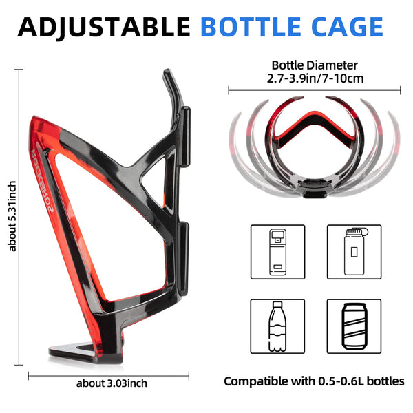 ROCKBROS Bike Water Bottle Holder Ultra-Light Bicycle Bottle Cages with Screws Tool, Universal Bike Cup Holder for Road MTB Mountain Bikes Cycling Accessories（2 Pack） - TRIPPER ELECTRIC BIKES