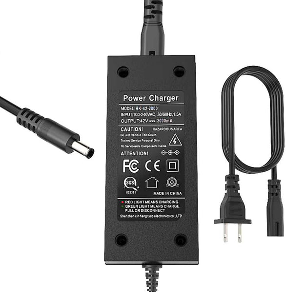 EVAPLUS SGS Certified 42V 2A Charger, Power Adapter with Female DC 5.5mm-2.5mm/2.1mm Port, Compatible with GOTRAX GXL V2, G2, G3, G4, Apex, for 36V Lithium-ion Battery