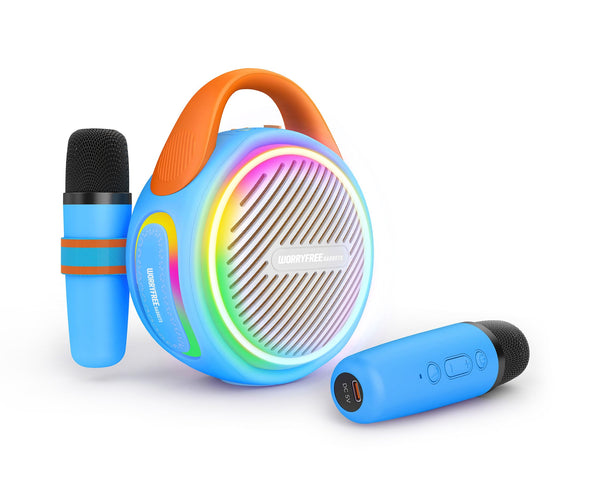20W Portable Wireless Bluetooth Speaker with Two Microphones Mini Karaoke (Purple)
