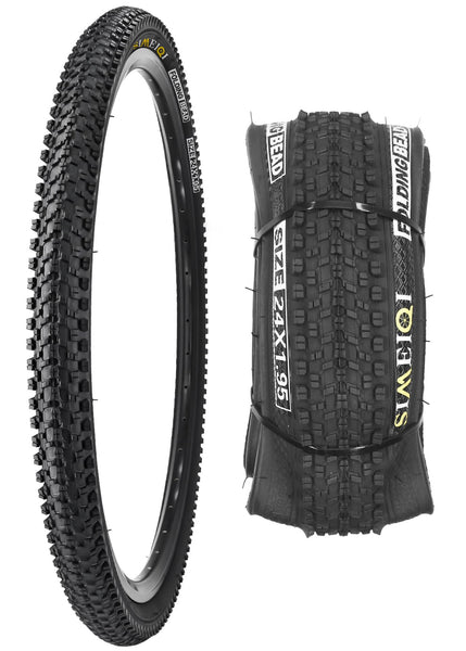 24 X 1.95 Inch Folding Bike Tires with 3mm Anti Puncture Proof Protection for Mountain Bicycles