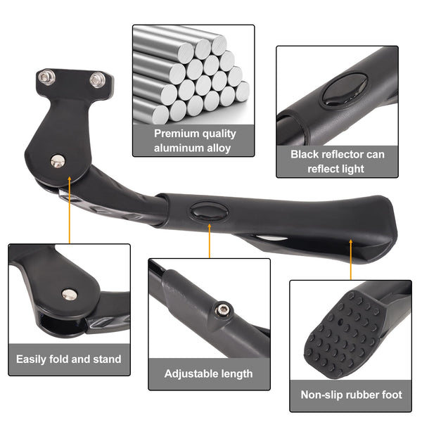 Bike Kickstand for Adult Bike, Black&Red | Adjustable Bicycle Kickstand for 24"-29" Bike, Kickstand for Kids Bike, Mountain Bike, Ebike