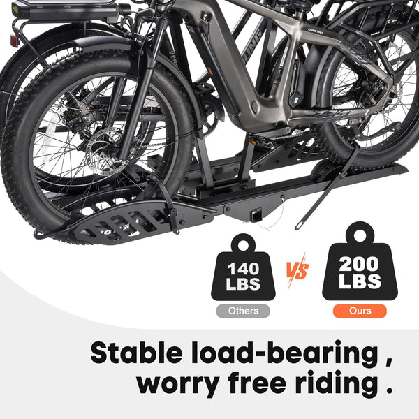 CRAVOT CyberRack EBike Rack for 2 Bike, 200 lbs Capacity Heavy Duty Electric Bike Carrier, 5-inch Fat Tire Bicycle for 2'' Receiver Cars Trucks SUVs Minivans RV, Trailer