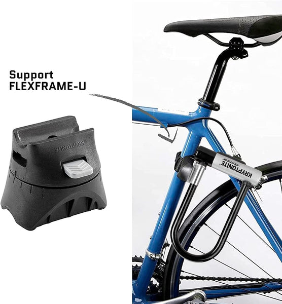 Kryptonite Kryptolok Mini-7 Bike U-Lock with Cable, Heavy Duty Anti-Theft Bicycle U Lock, 12.7mm Shackle and 10mm x4ft Length Security Cable with Mounting Bracket and Keys | bike-locks