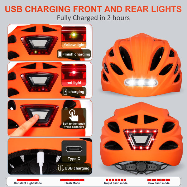 Gudook Bike Helmet with LED Light - TRIPPER ELECTRIC BIKES