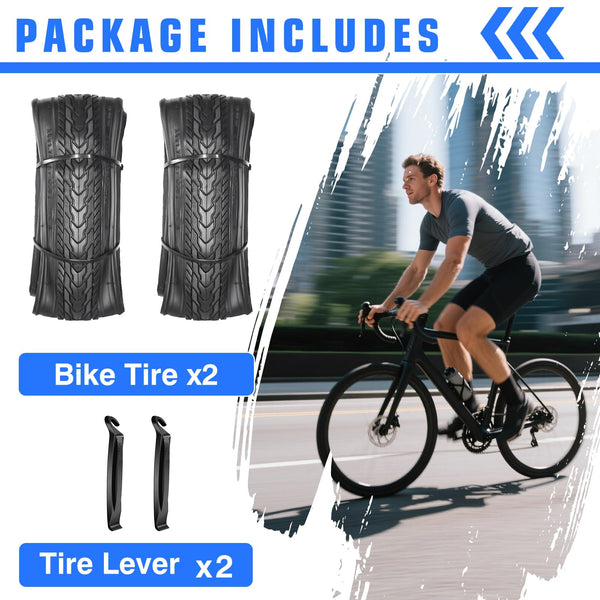 28 Inch Bike Tires, 28 X 1.75 Replacement Tires for Mountain Beach Cruiser Bike