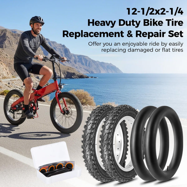 yeesport 12 1/2 x 2 1/4 Tire, 2 Pack 12.5" Kid Bike Tire & 12.5x2.25 Inner Tubes, 12.5" Heavy Duty Bike Tubes Schrader Valve,12 ½X2 ¼ Electric Scooter Tires MTB Tires