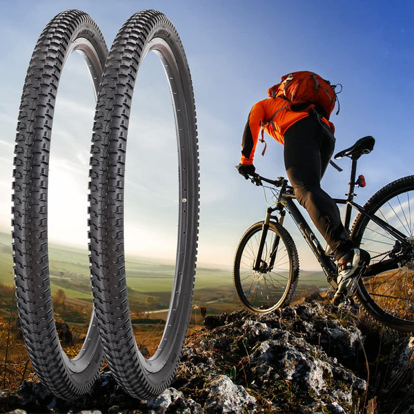 2 Pack 26/27.5 x 2.10 Bike Tires 26/27.5 inch Folding Bike Tires Fit for 26/27.5 X 1.95/2.10/2.125 Mountain Bike Beach Cruiser Bike City Urban Bicycles Bikes