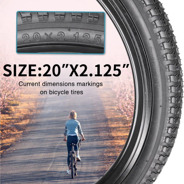 20" Bike Tires 20 x 2.125 inch Folding Bike Tires Fit for 20 X 1.95 20 X 2.10 20 X 2.125 Mountain Bike Beach Cruiser Bike City Urban Kids Bike Bikes
