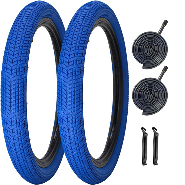 2 Pack 20 Inch Color Bike Tire 20 x 2.125 Bicycle Tire with Inner Tubes Folding Bicycle Replacement Tire Color Tire for Children Bikes