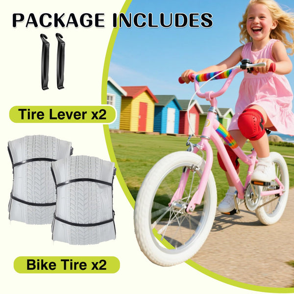 18" Bike Tires 18 X 2.125 and 18 Inch Folding Bicycle Replacement Tire Fit 18x1.75/1.95/2.125 Compatible with BMX Bike RoyalBaby Joystar Bike Road Bicycle Folding Bike