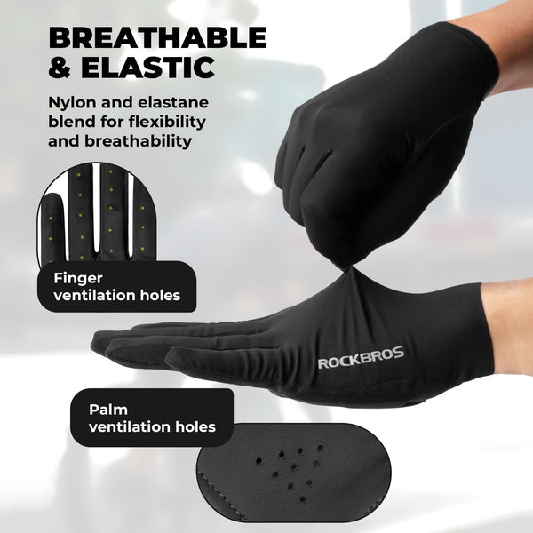 ROCKBROS Cycling Gloves for Men Women SBR Padded Shock Absorbing Bike Gloves Breathable Touchscreen Anti-Slip Palm Lightweight for Biking