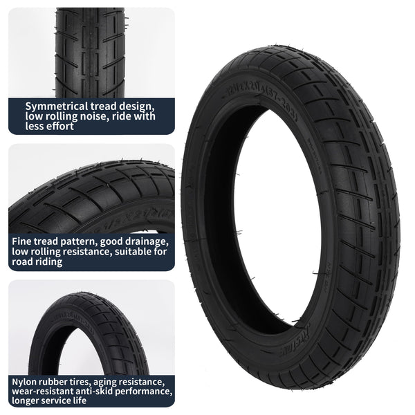 12 1/2 x 2 1/4 Bike Tires and Inner Tubes, 12.5x2.25 BMX Tire Sets (57-203) Compatible with Jetson Kids Bike Caster Trike Bob Stroller and Other 12 Inch Bicycle Tires and Tubes