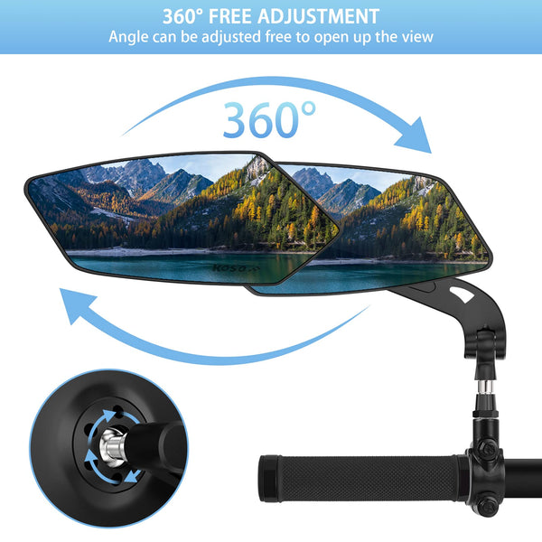 Raot 2 Pack Bike Mirrors, eBike Mirrors for Handlebars - TRIPPER ELECTRIC BIKES
