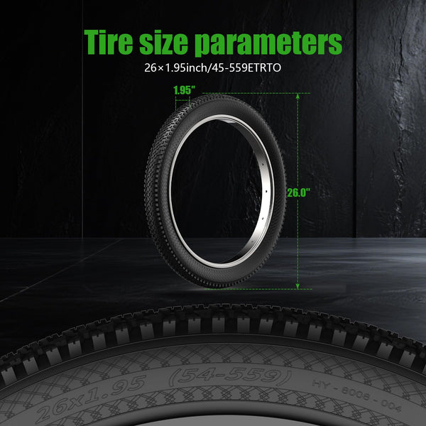 2 Pack Mountain Bike Tires, 24/26x1.95/2.125inch Folding Replacement Mountain Bicycle Tires and Tubes with 2 Inner Tubes & Levers, Puncture-Resistant & Wear-Resistant Bicycle Tires