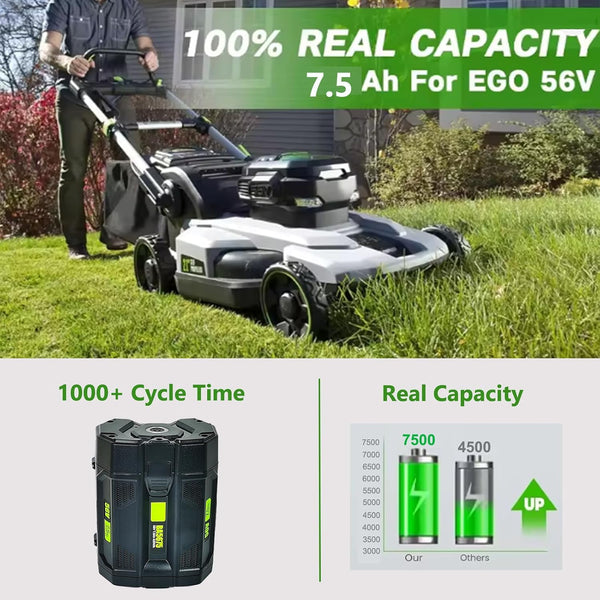 56V 7.5Ah Replacement for EGO BA2800 BA4200 BA1400 Compatible with ST1502LB CS1604 LB4800 LB6504 LB5804 HT2400 56V Power Tool Battery 7500mah