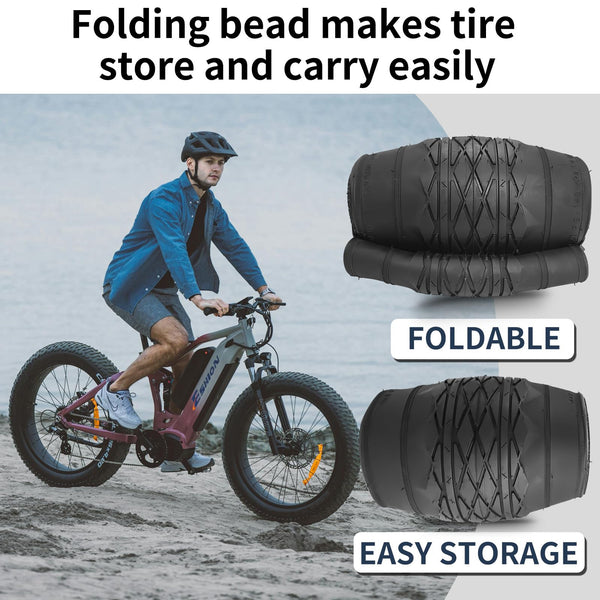 20x4.0 Bike Tire for Electric Bikes with Inner Tubes 32MM Schrader Valve Fat Bike Tire with Durable Tread, High Traction for Mountain/Snow/Road Compatible with E-Bikes 20x4.0 Inches