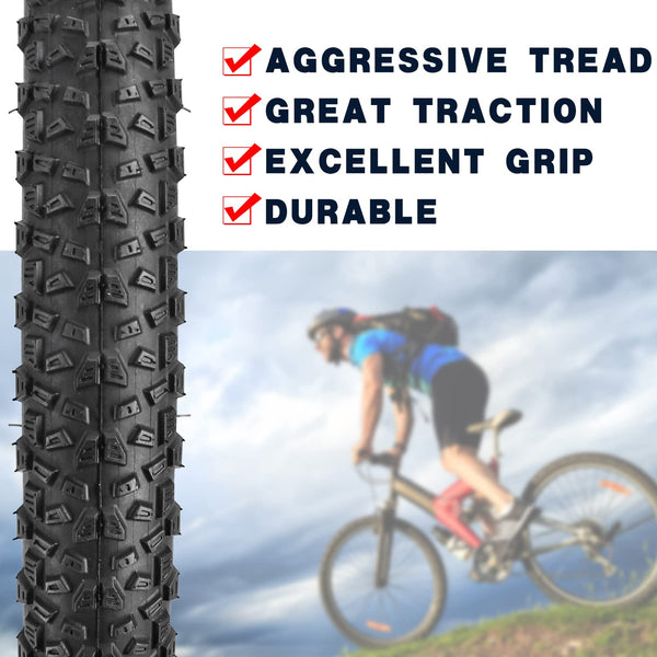 Bike Tire 24/26/27.5 x 1.95 27.5/29 X 2.125 Inch Folding Bead Replacement Bike Tire for Mountain Bike