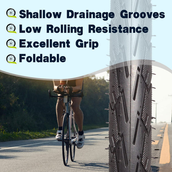700 X 23C/700 X 25C/700 X 28C/700 X 35C Bike Tire Foldable Replacement Tires for Road Bicycle