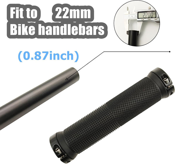 MTB Bike Grips, Anti-Slip Handlebar Grips with Elastic Grain Design, Black