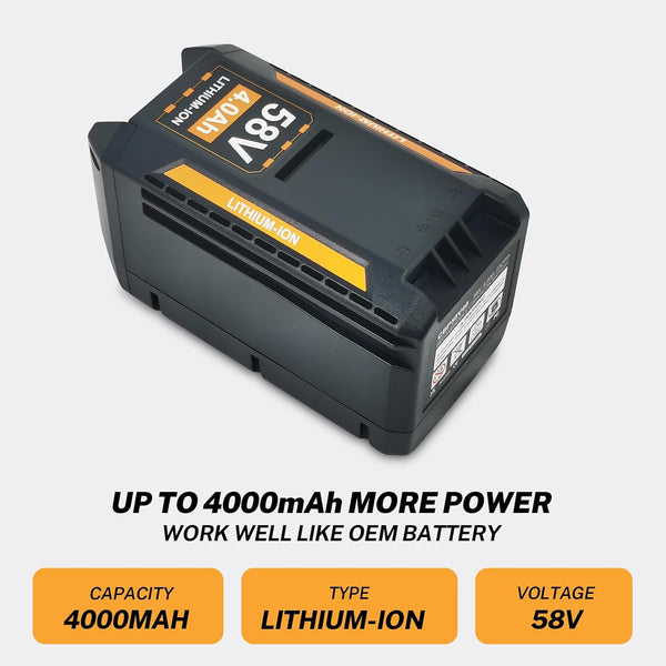 Replacement Battery 58V 4.0Ah for Echo, Compatible with CBP-58V40, CBP-58V20, CBP-58V2AH, CHT-58V, CDST-58V, CPLB-58VBT, CST-58V Cordless Tools, Chainsaw, Blower & More