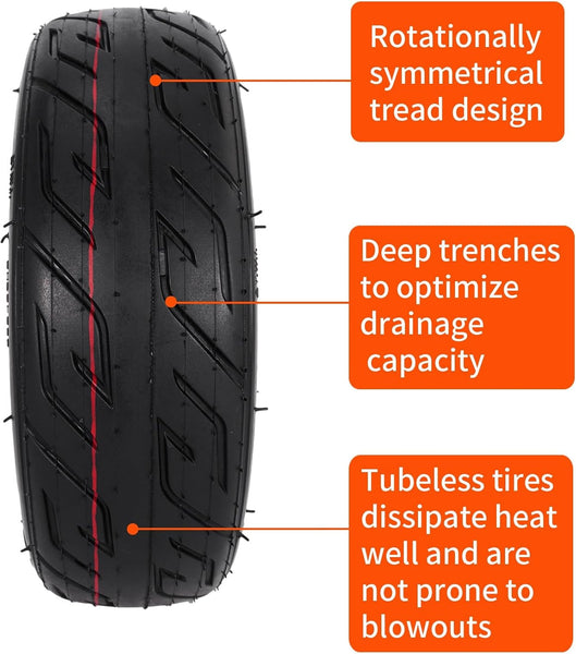 10x2.70-6.5 Tubeless Tire, 10 Inch Scooter Vacuum Tire for Speedway Dualtron Joyor Titan Segway Gotrax Mten3 Okai Beetle Hitway H5 Electric/Gas Scooter balance Scooter 10" OD Tyre