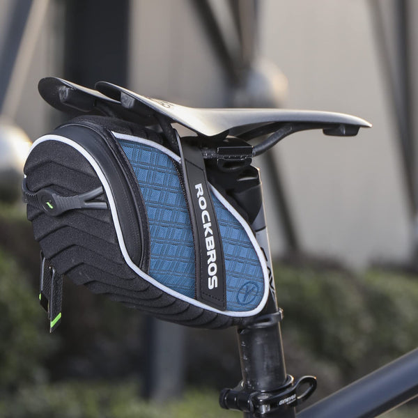 ROCKBROS Bike Seat Bag, Bicycle Saddle Bag Under Seat 3D Shell Cycling Seat Pack for Mountain Road Bikes Black