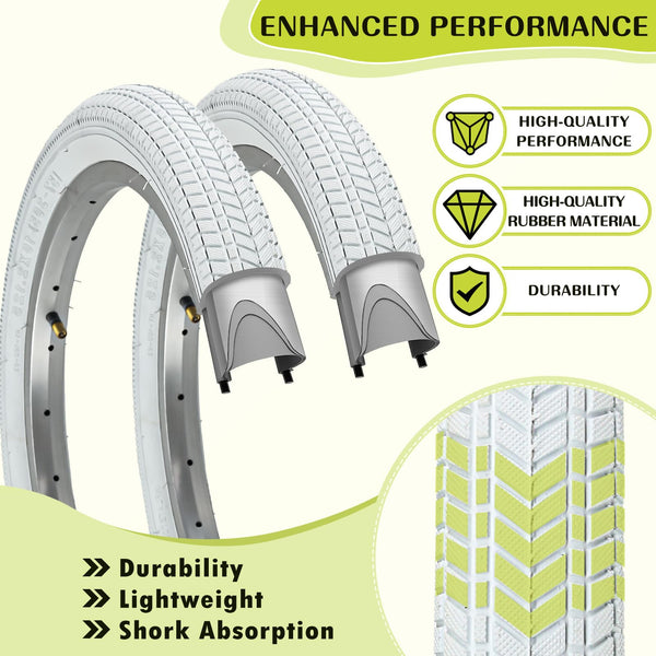 18" Bike Tires 18 X 2.125 and 18 Inch Folding Bicycle Replacement Tire Fit 18x1.75/1.95/2.125 Compatible with BMX Bike RoyalBaby Joystar Bike Road Bicycle Folding Bike