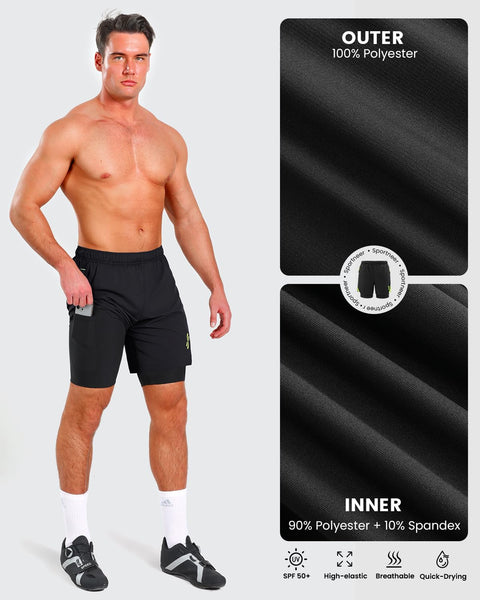Sportneer Bike Shorts for Men - 3D Padded Lightweight MTB Fit Riding Biking Bicycle Biker Shorts with Zipper Pockets