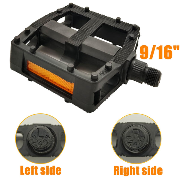 Bike Pedals, 9/16" Non-Slip Bike Pedals with Reflectors, Bicycle Pedals for Road Bike, BMX, Folding Bikes, Urban Bikes, Adult Bicycle