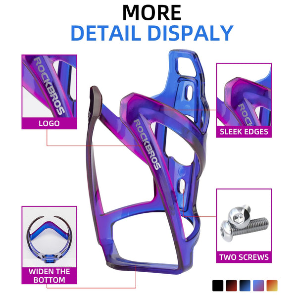 ROCKBROS Bike Water Bottle Holder Ultra-Light Bicycle Bottle Cages with Screws Tool, Universal Bike Cup Holder for Road MTB Mountain Bikes Cycling Accessories（2 Pack） - TRIPPER ELECTRIC BIKES