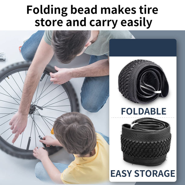 Bike Tire 24/26/27.5 x 1.95 27.5/29 X 2.125 Inch Folding Bead Replacement Bike Tire for Mountain Bike